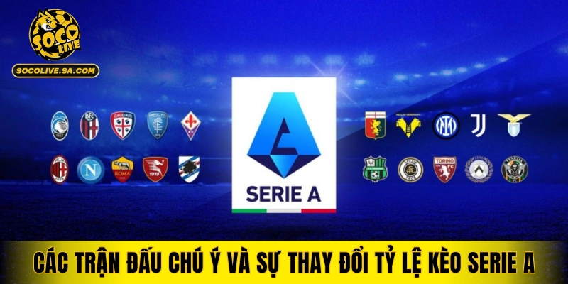 Các trận đấu đáng chú ý và sự thay đổi tỷ lệ kèo Serie A